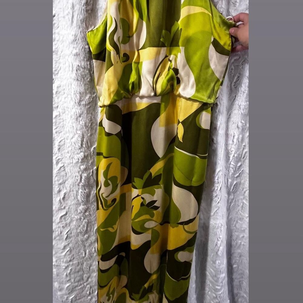 GREEN AND YELLOW SHADE FLORAL Long Maxi dress (M/L) (10/12) - Picture 2 of 8